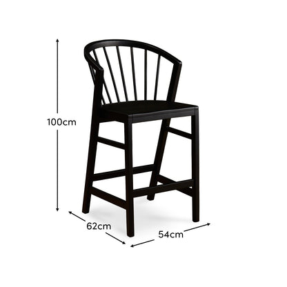 Mabel Black Bar Stools - Set Of 2 - Laura James
