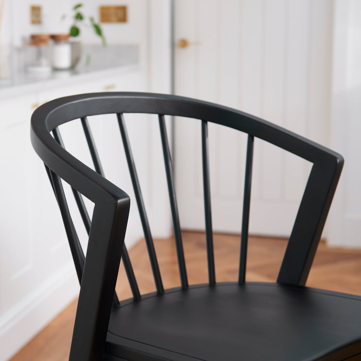 Mabel Black Oak Bar Stools - Set of 2 - Laura James 