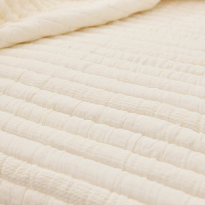 Malton 200x220cm Cotton Bedspread - White - Laura James