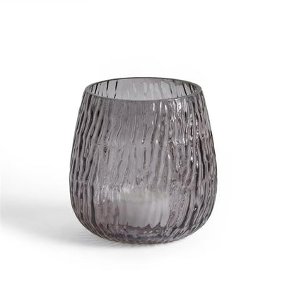 Matera 13cm Glass Candleholder - Smoke Grey - Laura James