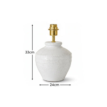 Merton 33cm Ceramic Lamp Base - Rustic White - Laura James