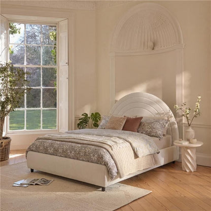 Mimi Double Ottoman Bed - Chalk White Boucle