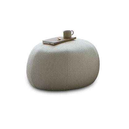 Nathalia Round Footstool - Boucle - Laura James 