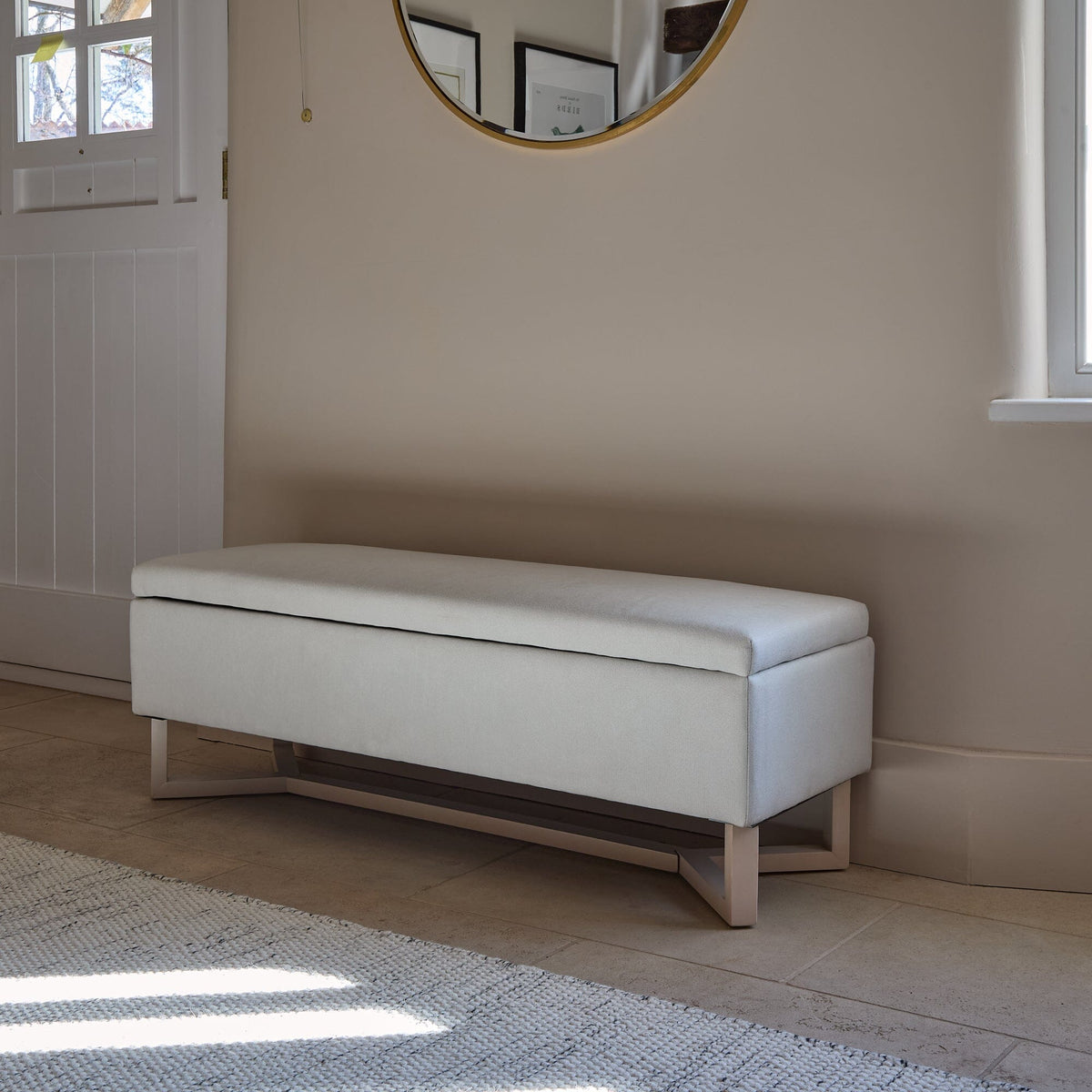 Norah Storage Ottoman - Ivory - Laura James 