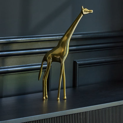 Nakuru Standing Metal Giraffe Ornament - Gold