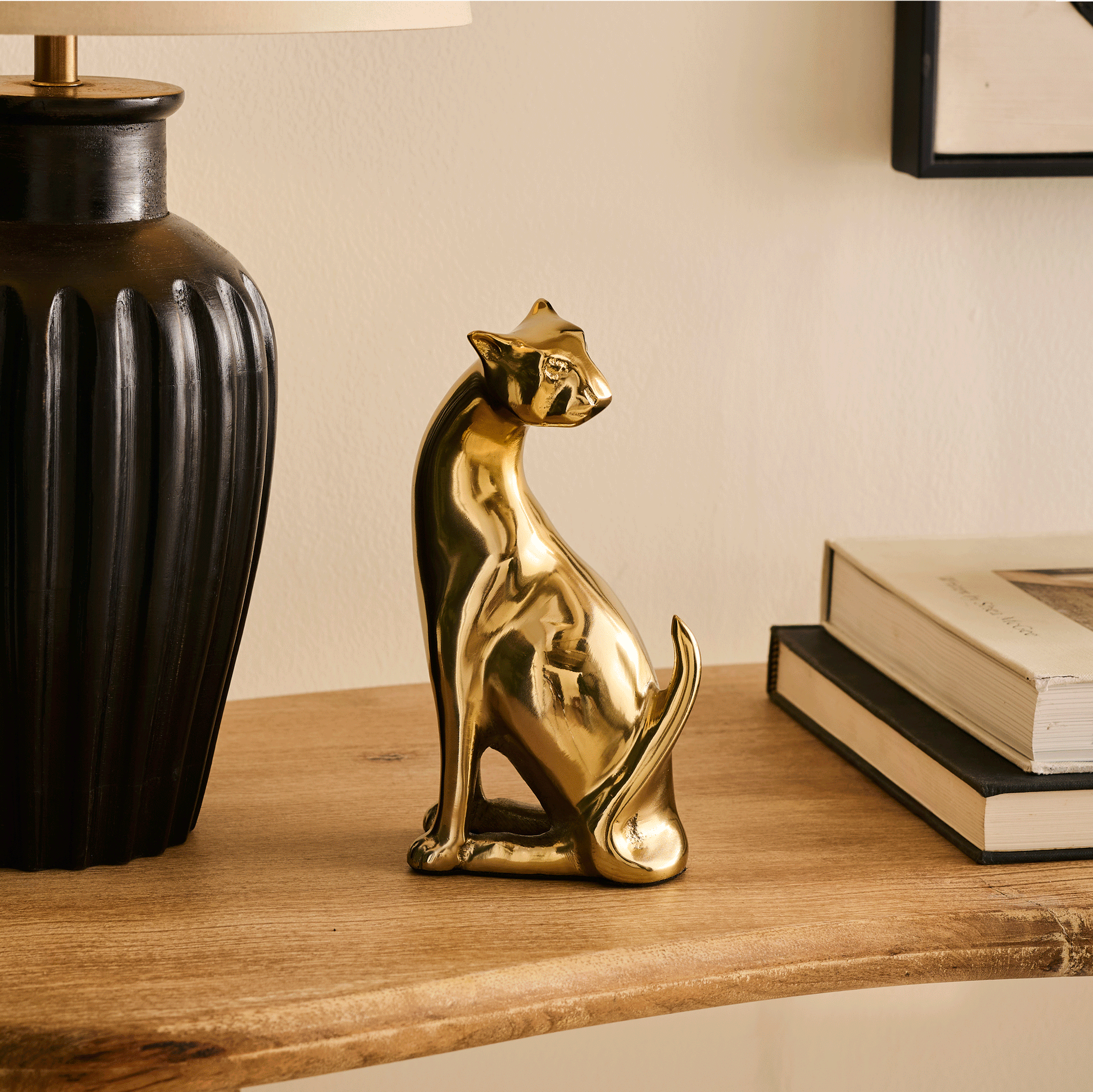 Nakuru 21cm Metal Leopard Ornament - Gold - Laura James 