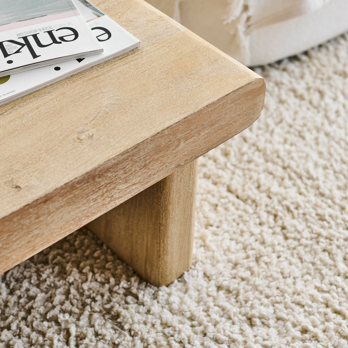 Nevaeh Coffee Table - Chalked Mango Wood - Laura James