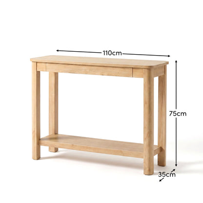 Noah Whitewash Oak 1 Drawer Console Table - Laura James