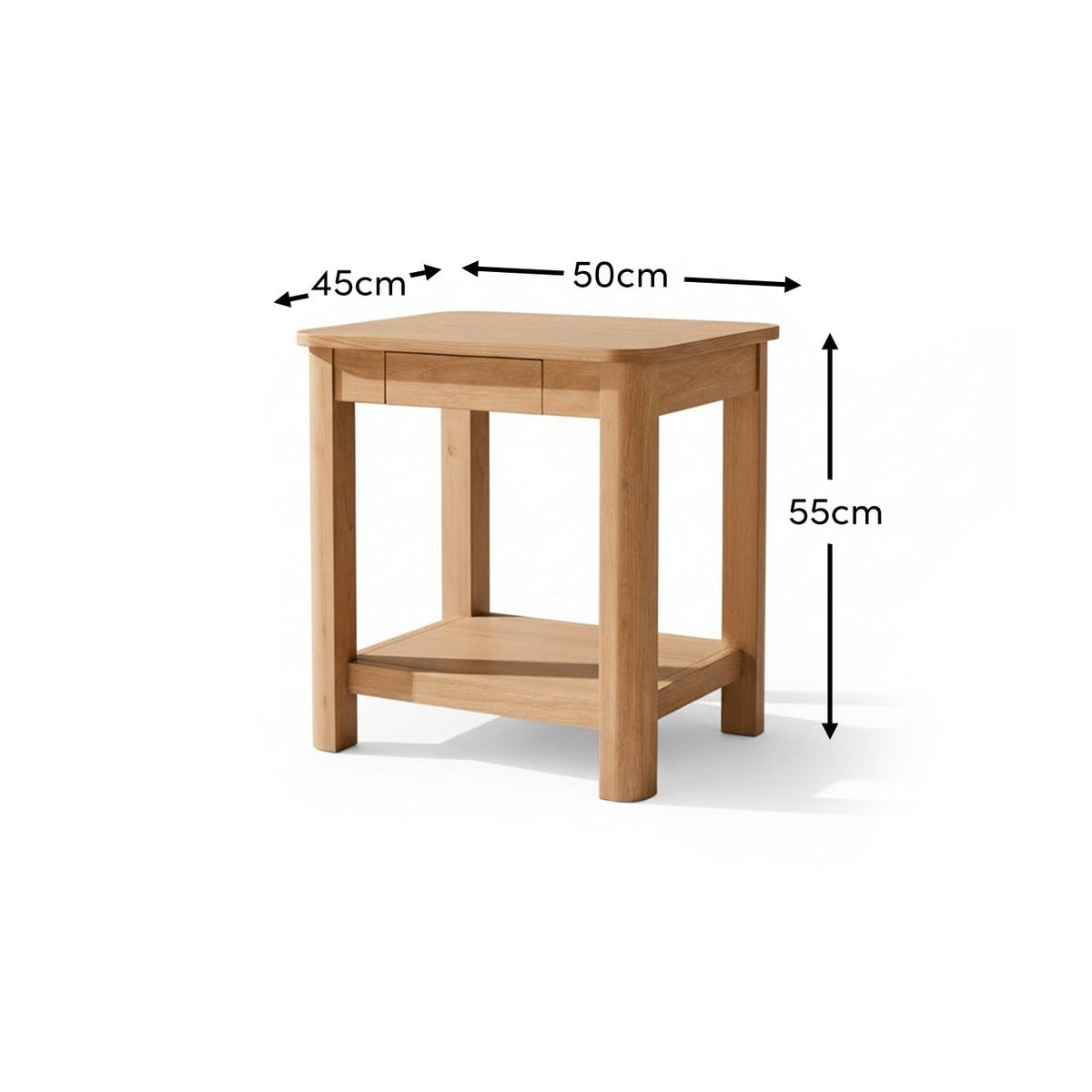 Noah Rectangular Side Table - Whitewash Oak - Laura James