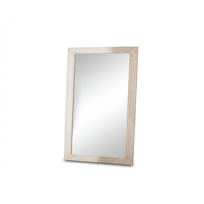 Orkney 100x70cm Wooden Mirror- Whitewash - Laura James