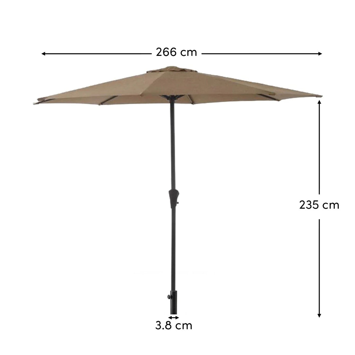 Cappuccino Parasol - 2.7m Round - Laura James 