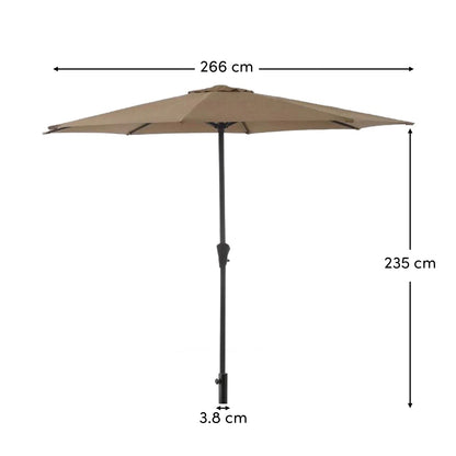 Cappuccino Parasol - 2.7m Round - Laura James 