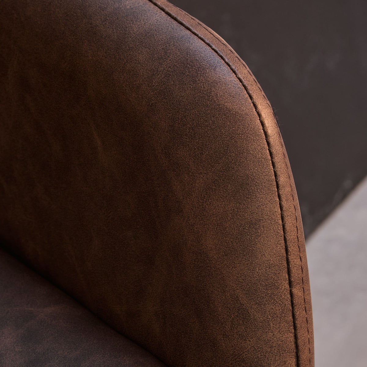 Reagan Saddle Brown Bar Stool - Metal Legs - Laura James 