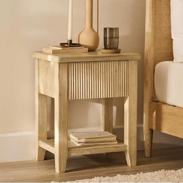 Raleigh 1 Drawer Bedside Table - Whitewash