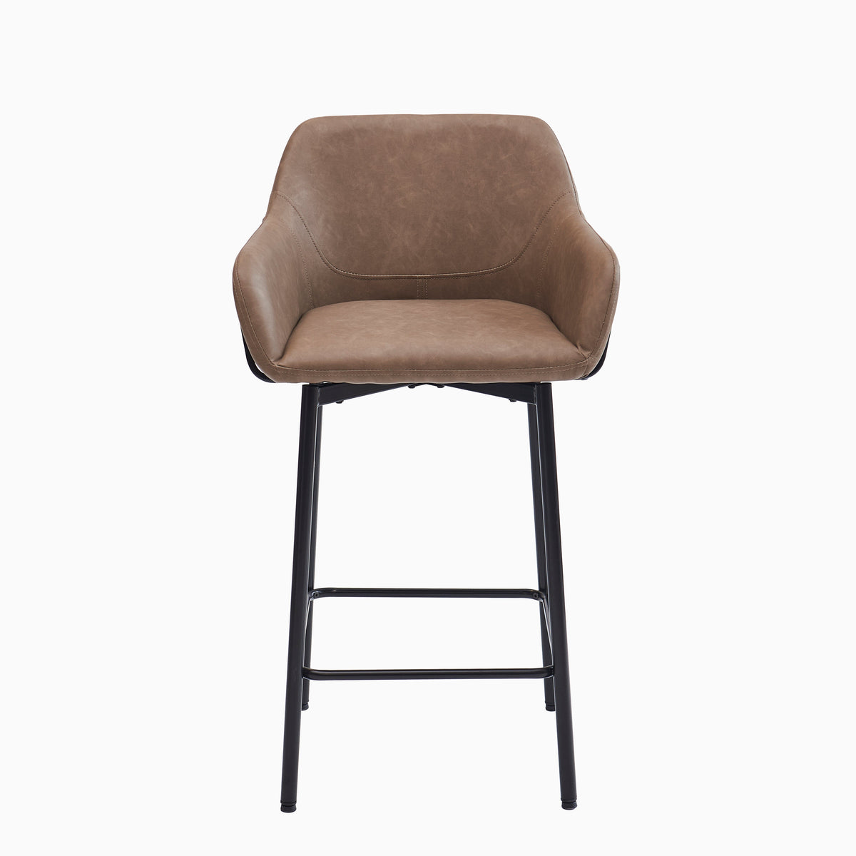 Reagan Almond Brown Bar Stool - Metal Legs - Laura James 