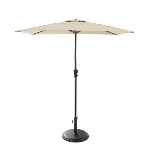 Rectangular 2x3m Cream LED Premium Parasol with 25kg Parasol Base - Black Concrete - Laura James