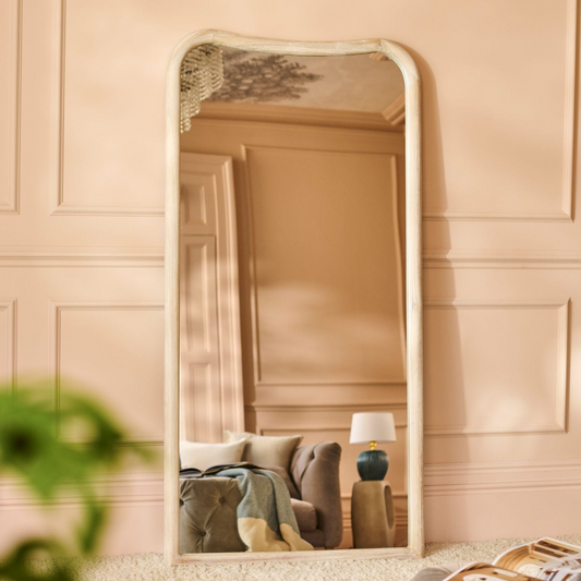 Rendall 180x90cm Wooden Mirror - Whitewash Paulownia - Laura James