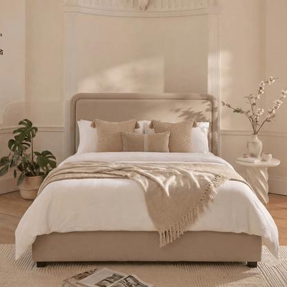 Robyn King Ottoman Bed - Soft Beige