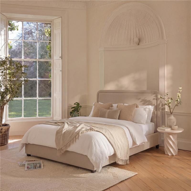 Robyn King Ottoman Bed - Soft Beige