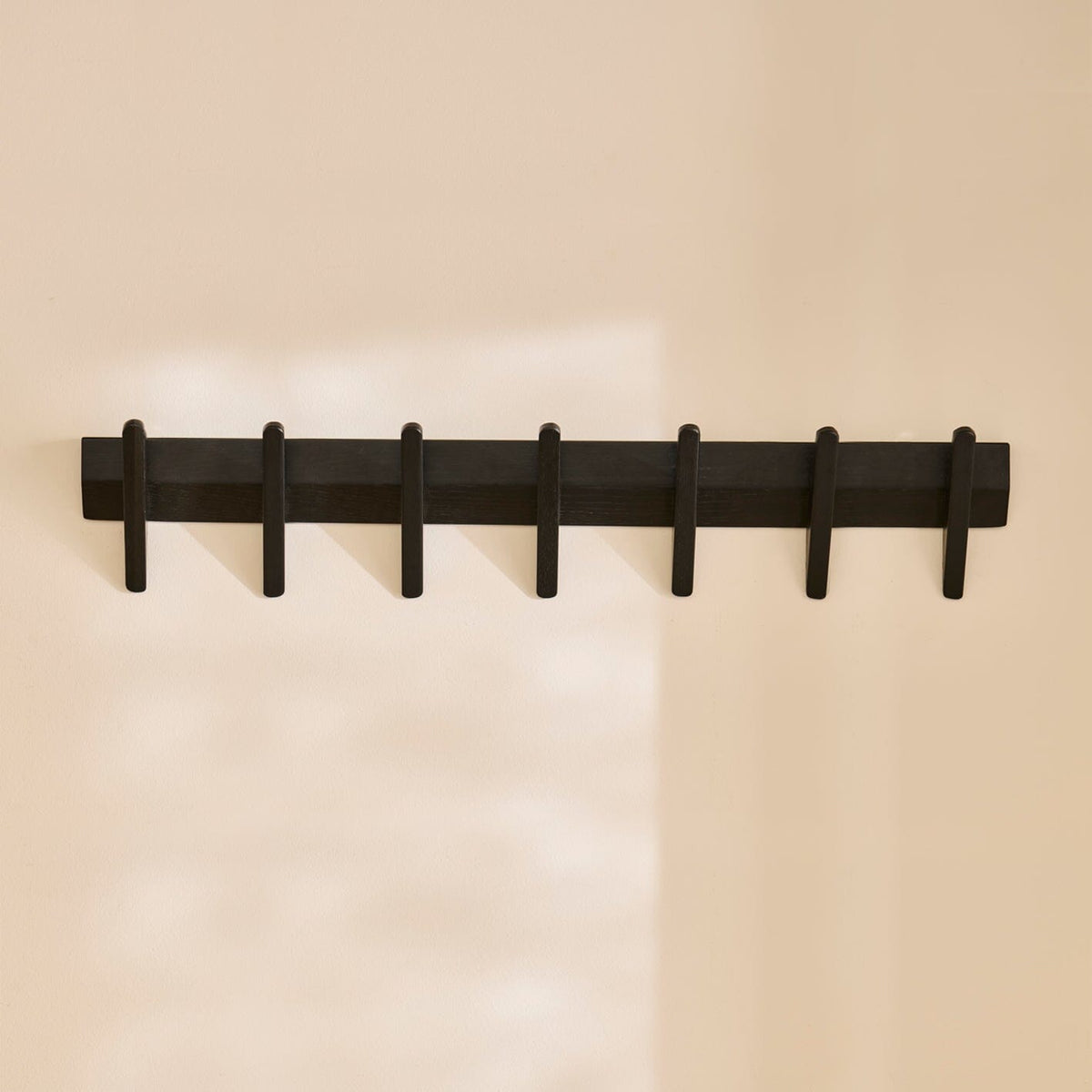 Roe Large Black Oak Coat Rack - Laura James
