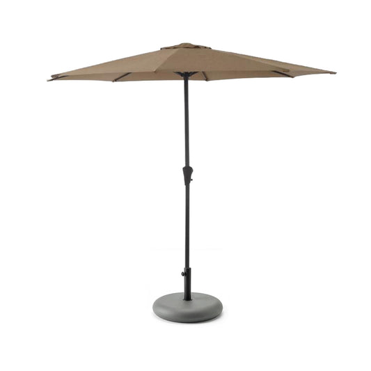 Cappuccino LED Parasol - 2.7m Round with Grey Concrete Base
