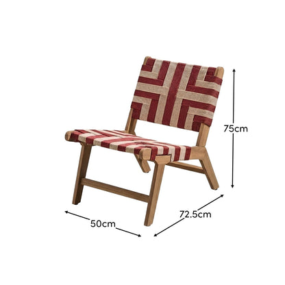 Saffron White Acacia Occasional Chair - Beige/Paprika Rope - Laura James