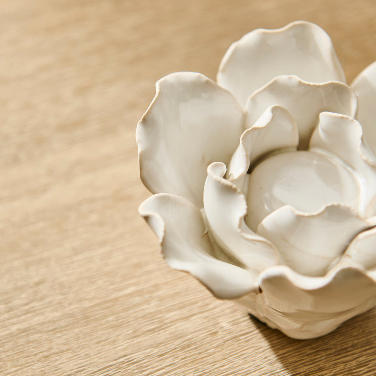 Salema 11cm Ceramic Flower Ornament - Off White
