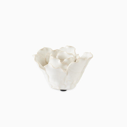 Salema 11cm Ceramic Flower Ornament - Off White