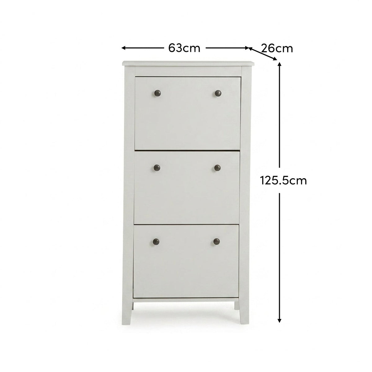 Sandhurst 60cm Three Door Shoe Cabinet - Mist Grey - Laura James