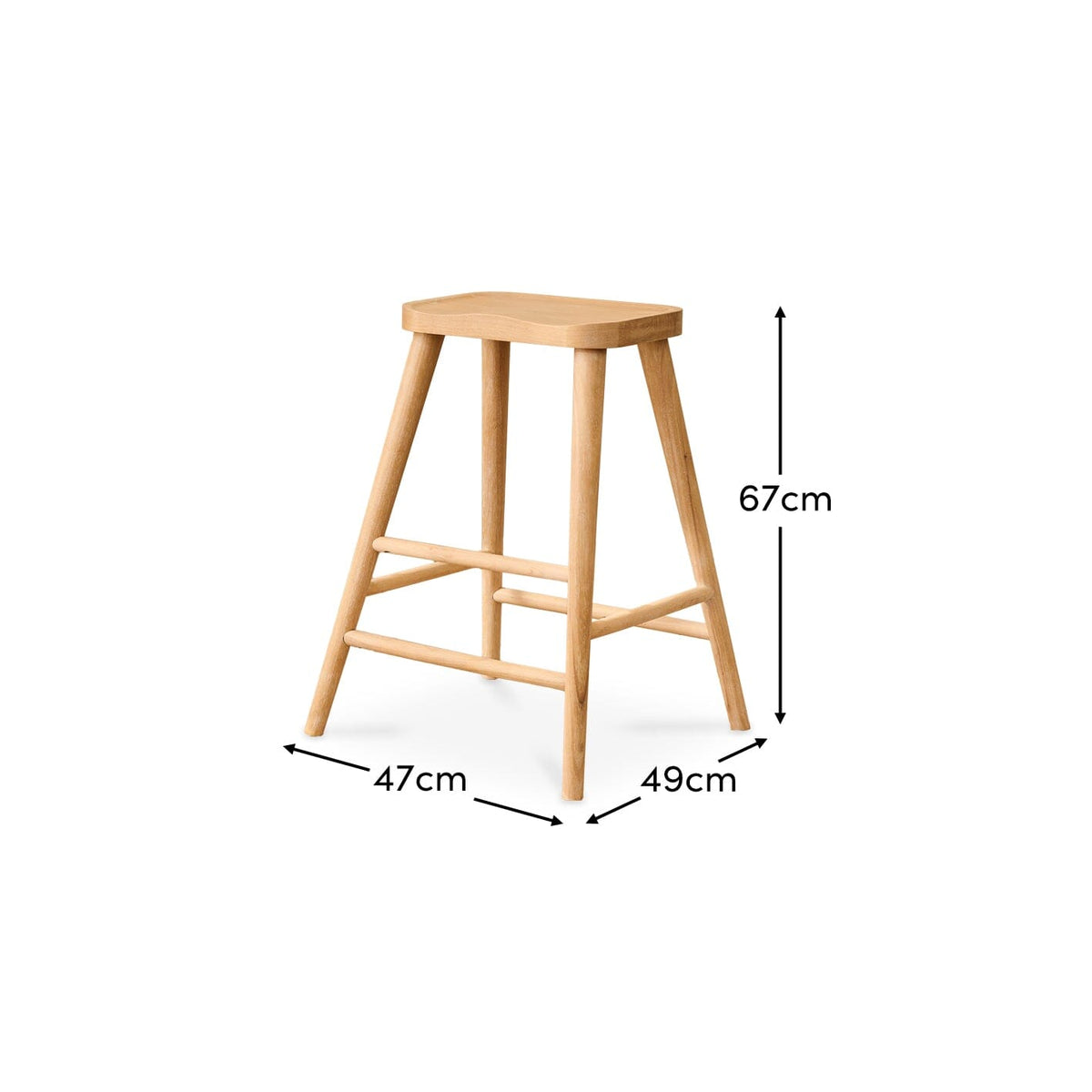 Silvester Whitewash Bar Stool - Laura James