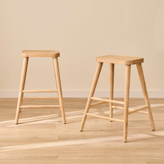 Silvester Whitewash Bar Stool - Laura James