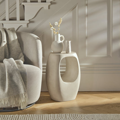 Sohan 32cm Side Table - Sand Concrete - Laura James
