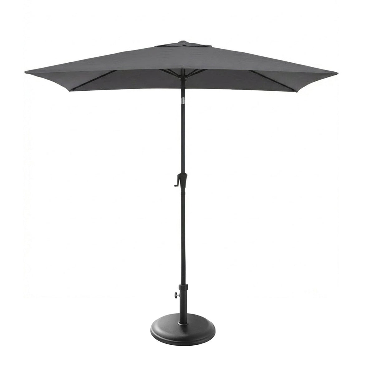 Square 2m Grey LED Premium Parasol with 25kg Parasol Base - Black Concrete - Laura James