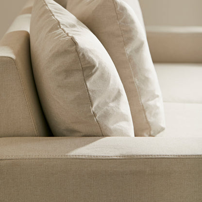 Tracy 3 Seater Sofa - Oatmeal with Black Legs