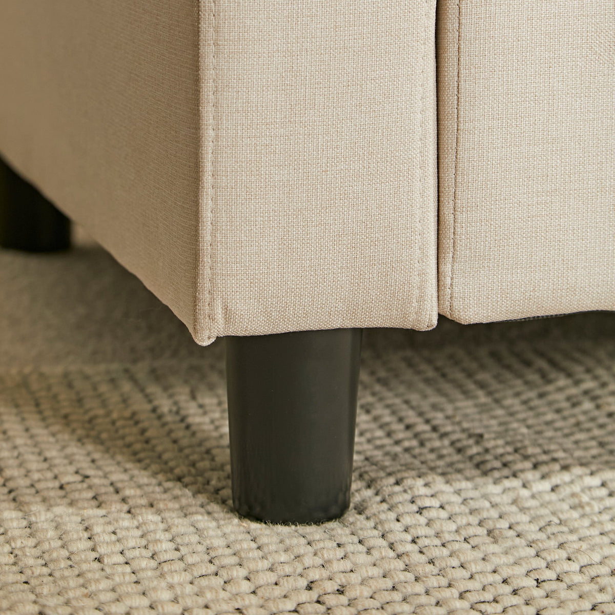Tracy 2 Seater Sofa - Oatmeal with Black Legs