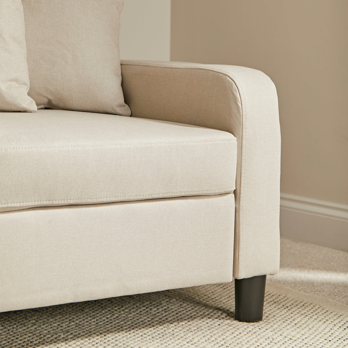 Tracy 2 Seater Sofa - Oatmeal with Black Legs