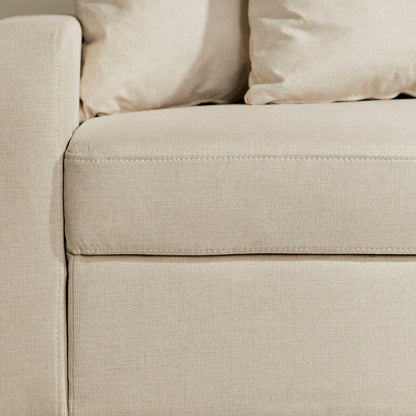 Tracy 2 Seater Sofa - Oatmeal with Black Legs