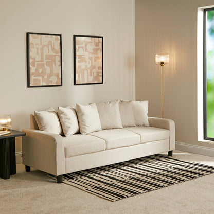 Tracy 3 Seater Sofa - Oatmeal with Black Legs
