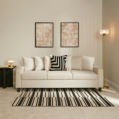Tracy 3 Seater Sofa - Oatmeal with Black Legs