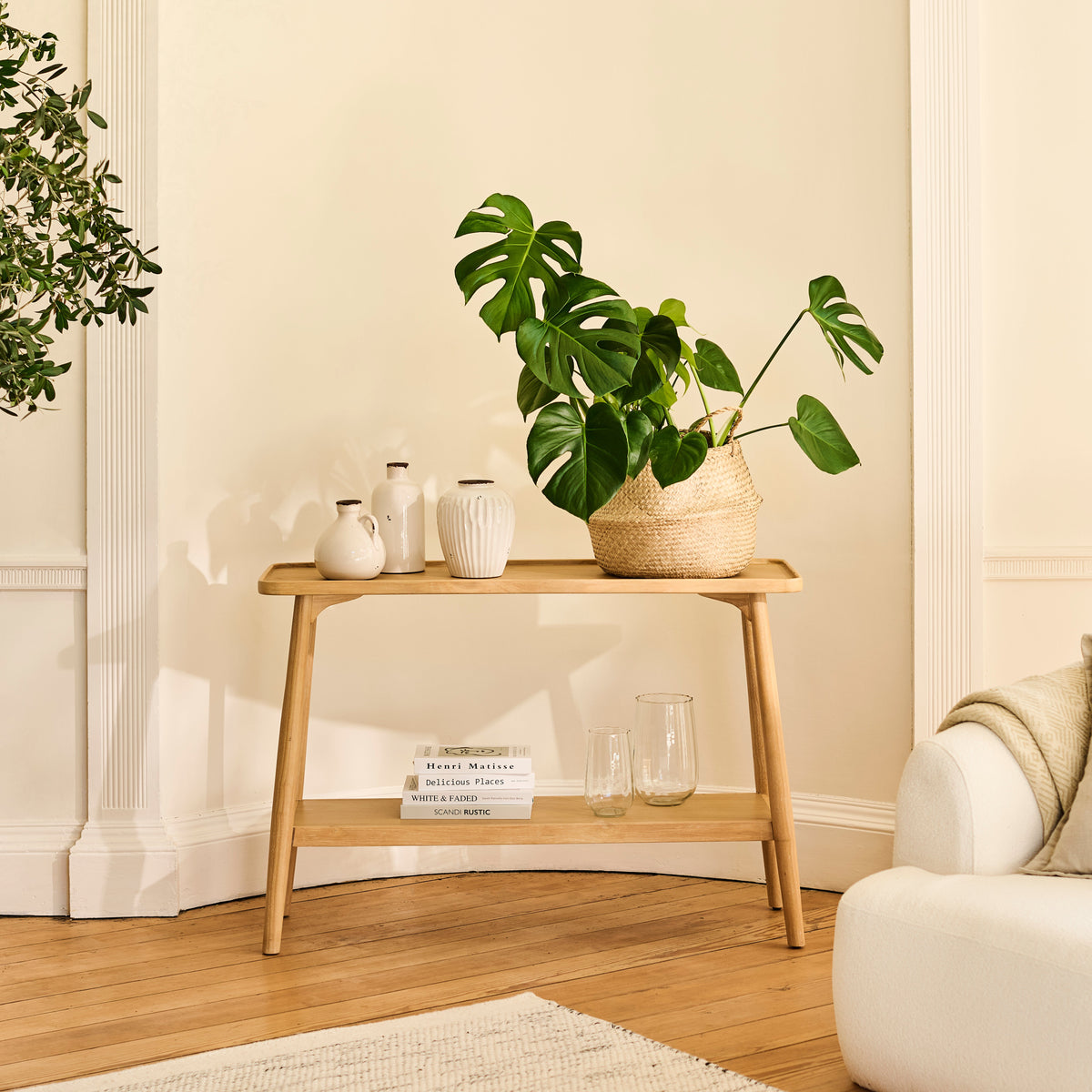 Tilly 110cm Console Table - Whitewash Oak - Laura James