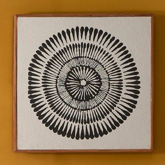 Umari 50x50cm Wall Art - Circle Print on Cotton - III - Laura James 