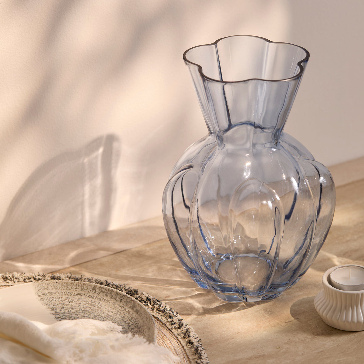 Verona_25cm_Glass_Vase_Cornflower_Blue-1 - Laura James
