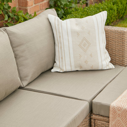 Weston 4 Seater Rattan Garden Corner Sofa Set - Natural Weave - Laura James 