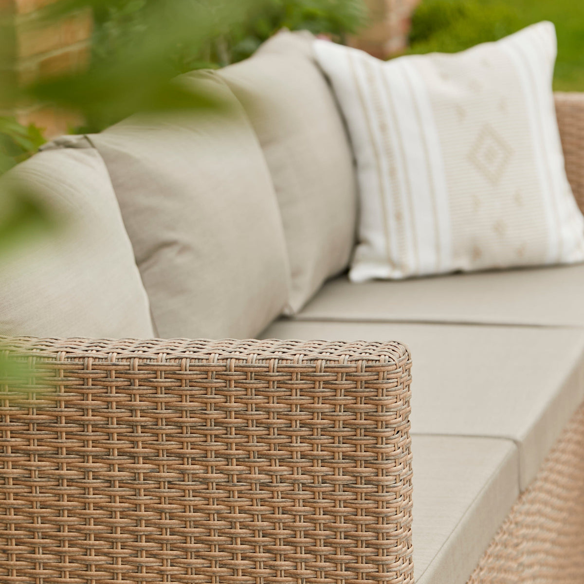 Weston 4 Seater Rattan Garden Corner Sofa Set - Natural Weave - Laura James 