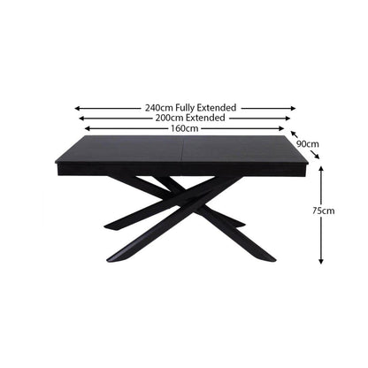 Amelia Extendable Dining Table Black