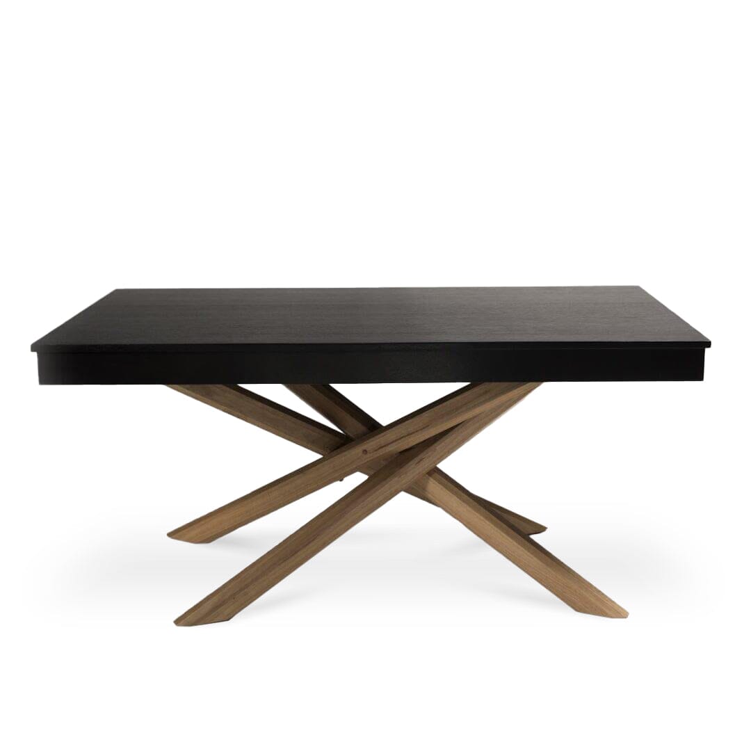 Amelia Black Wood Dining Table - - Oak Legs - Laura James 