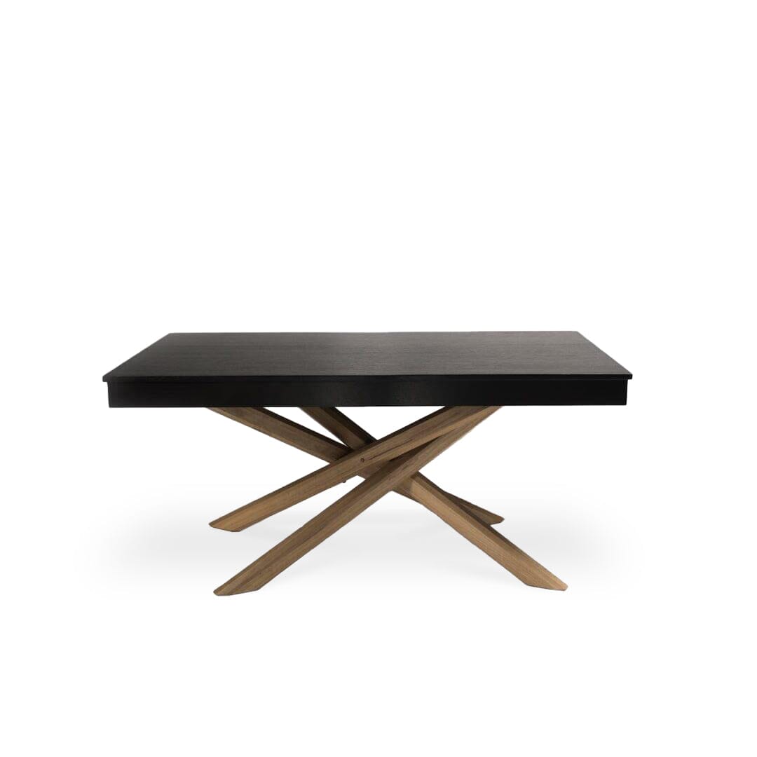 Amelia Black Wood Dining Table - - Oak Legs - Laura James 