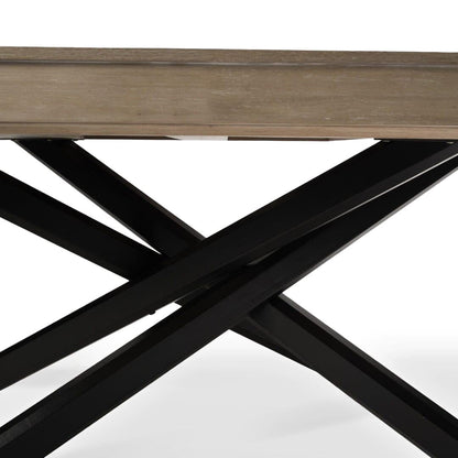 Amelia Whitewash Wood Dining Table - Non Extendable - Black Legs - Laura James