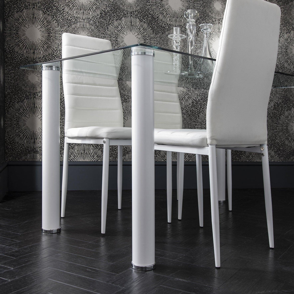 White Dining Table and Chairs - 6 Seater Set - Laura James