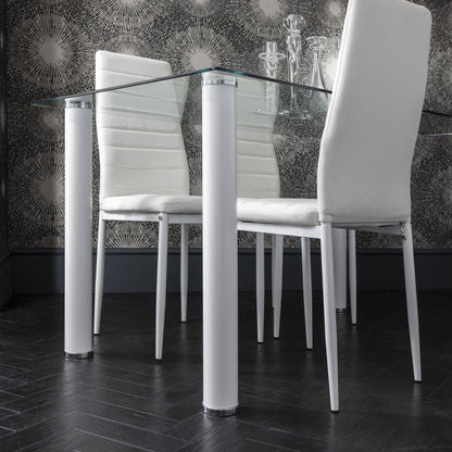 White Dining Table and Chairs - 6 Seater Set - Laura James